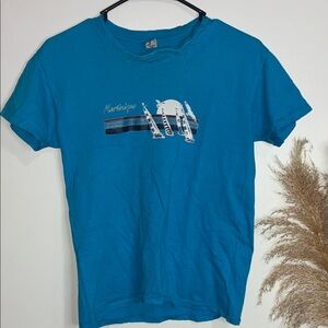 Martinique Surf Graphic Tee - Turquoise Blue